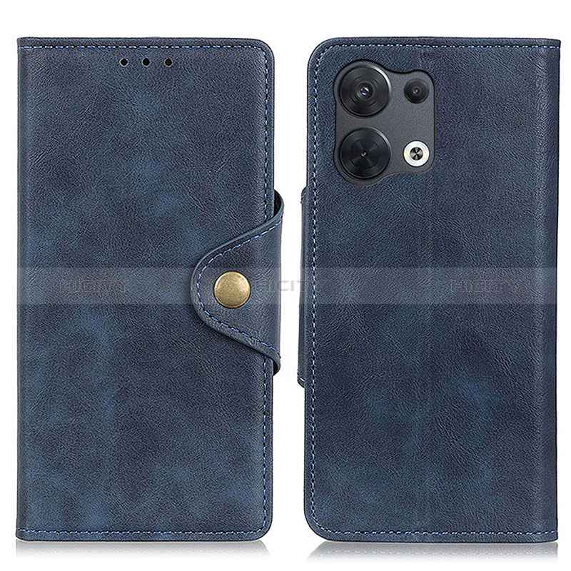 Coque Portefeuille Livre Cuir Etui Clapet N06P pour Oppo Reno9 Pro+ Plus 5G Bleu Plus