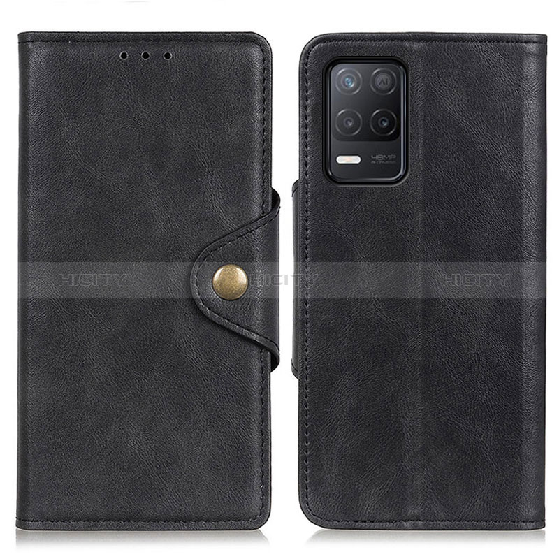 Coque Portefeuille Livre Cuir Etui Clapet N06P pour Realme 8 5G Noir Plus