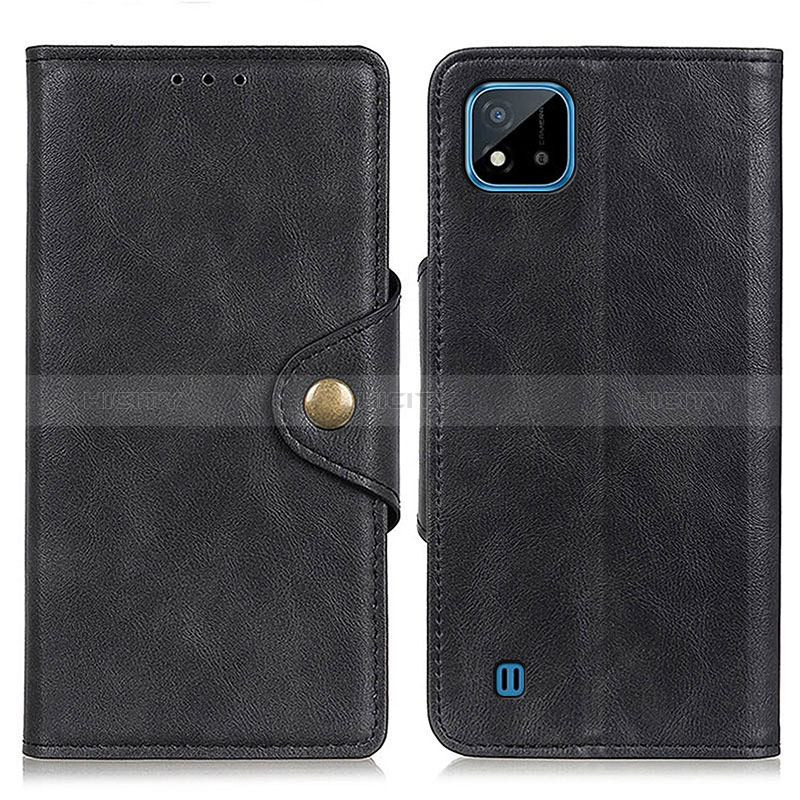 Coque Portefeuille Livre Cuir Etui Clapet N06P pour Realme C11 (2021) Noir Plus