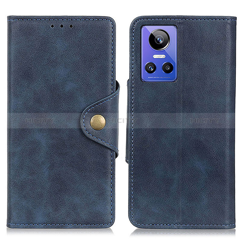 Coque Portefeuille Livre Cuir Etui Clapet N06P pour Realme GT Neo3 5G Bleu Plus