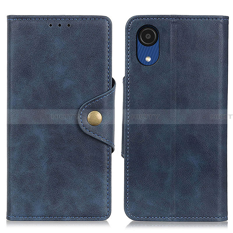 Coque Portefeuille Livre Cuir Etui Clapet N06P pour Samsung Galaxy A03 Core Bleu Plus