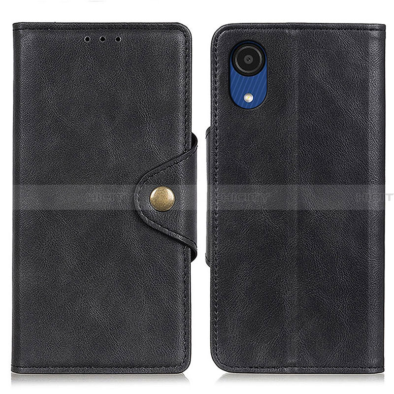 Coque Portefeuille Livre Cuir Etui Clapet N06P pour Samsung Galaxy A03 Core Noir Plus