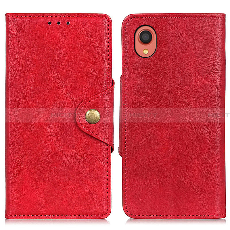 Coque Portefeuille Livre Cuir Etui Clapet N06P pour Samsung Galaxy A22 5G SC-56B Rouge Plus