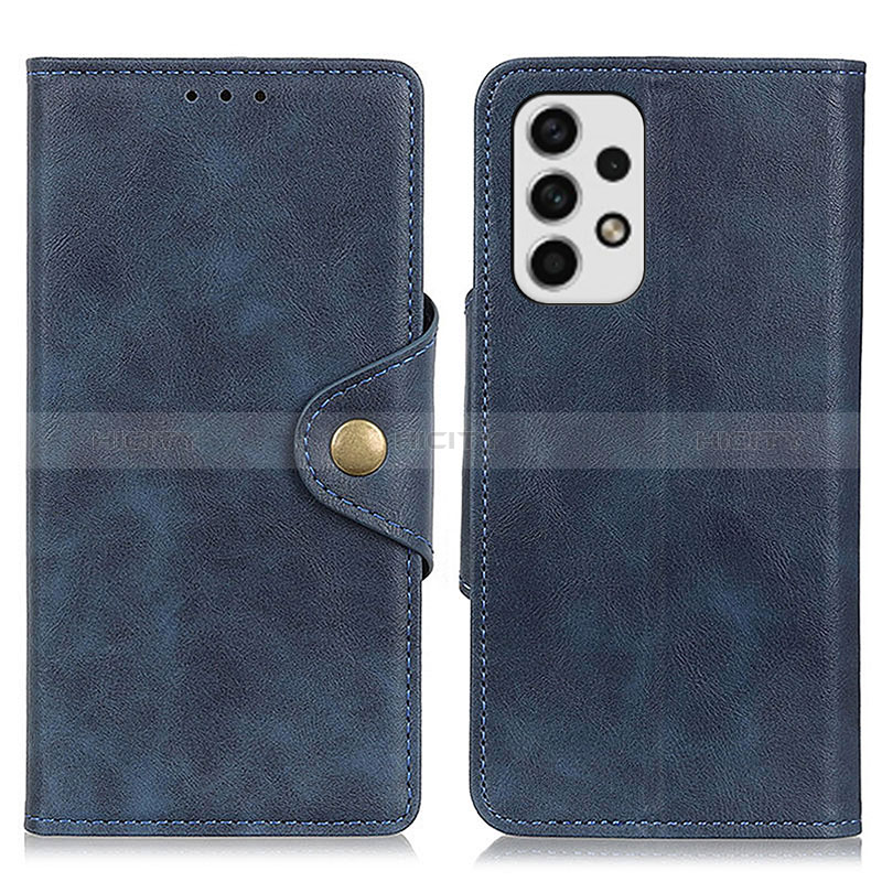 Coque Portefeuille Livre Cuir Etui Clapet N06P pour Samsung Galaxy A23 5G Bleu Plus