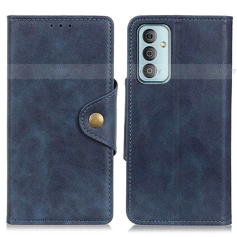 Coque Portefeuille Livre Cuir Etui Clapet N06P pour Samsung Galaxy F23 5G Bleu Plus