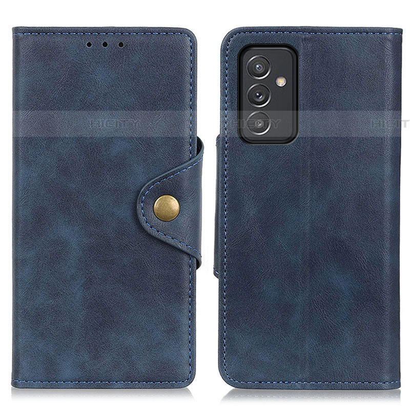 Coque Portefeuille Livre Cuir Etui Clapet N06P pour Samsung Galaxy M14 5G Bleu Plus