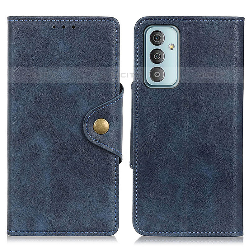 Coque Portefeuille Livre Cuir Etui Clapet N06P pour Samsung Galaxy M23 5G Bleu Plus