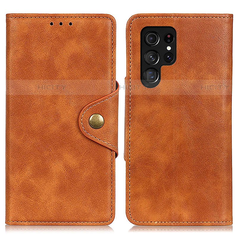 Coque Portefeuille Livre Cuir Etui Clapet N06P pour Samsung Galaxy S21 Ultra 5G Marron Plus