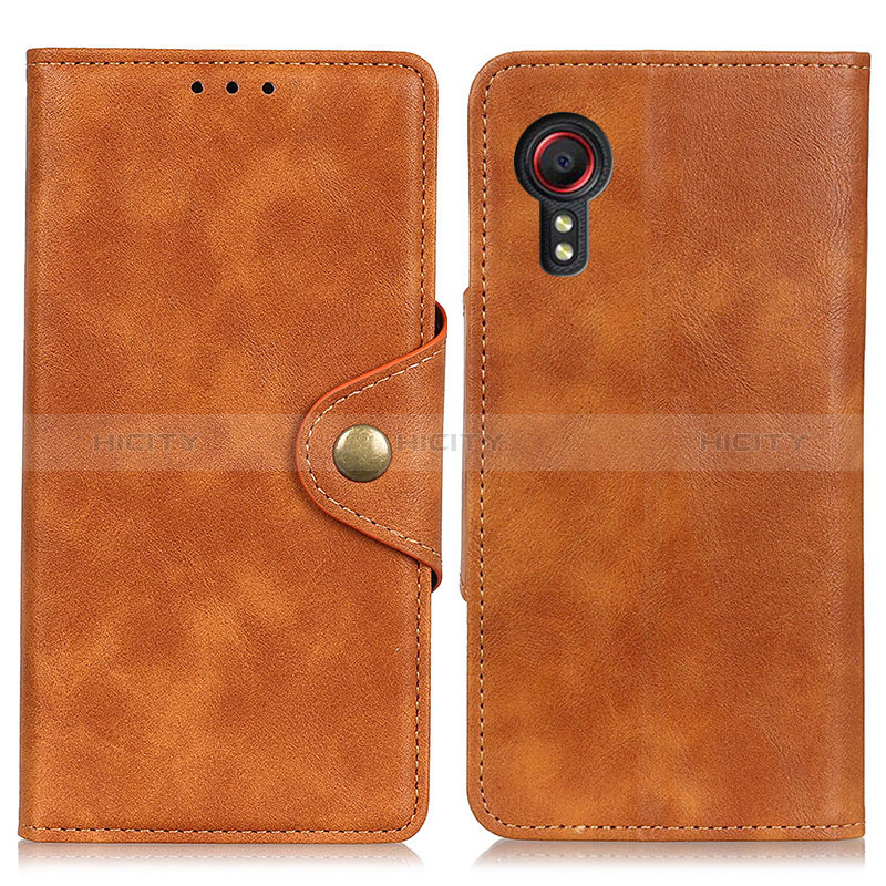 Coque Portefeuille Livre Cuir Etui Clapet N06P pour Samsung Galaxy XCover 5 SM-G525F Marron Plus