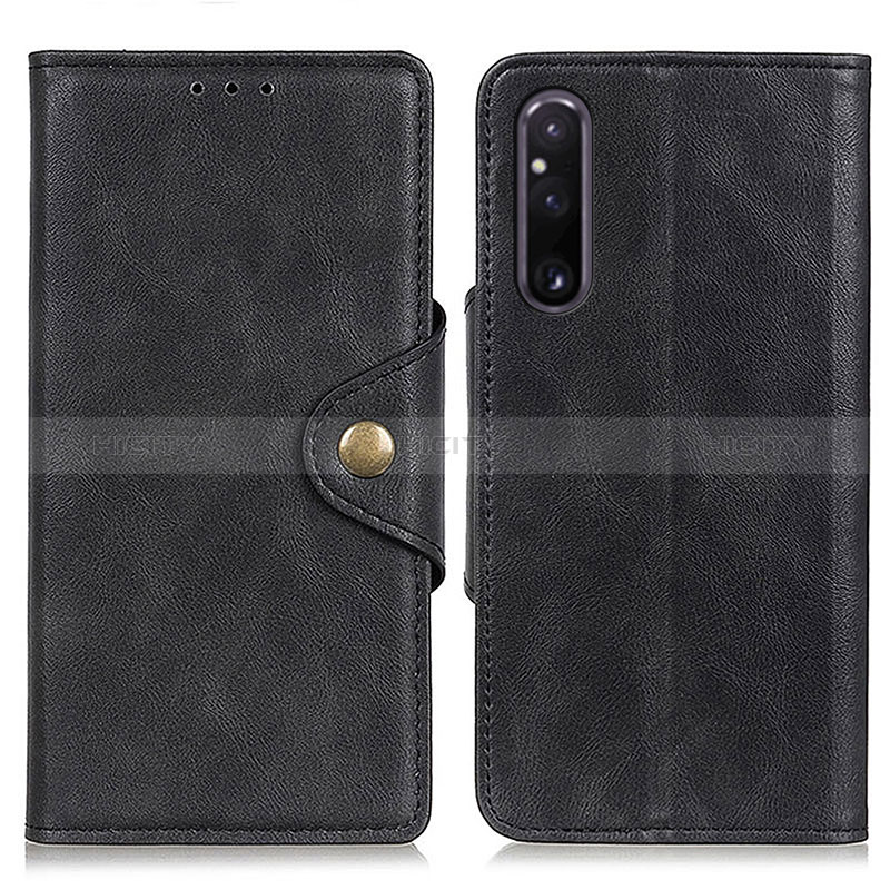 Coque Portefeuille Livre Cuir Etui Clapet N06P pour Sony Xperia 1 V Noir Plus