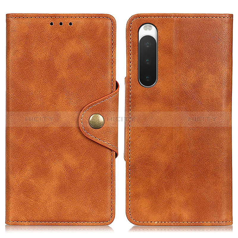 Coque Portefeuille Livre Cuir Etui Clapet N06P pour Sony Xperia 10 IV SO-52C Marron Plus