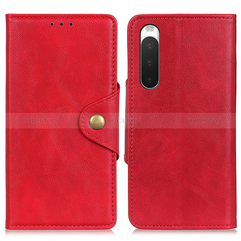 Coque Portefeuille Livre Cuir Etui Clapet N06P pour Sony Xperia 10 IV SO-52C Rouge Plus