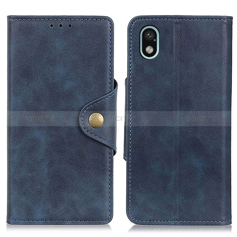 Coque Portefeuille Livre Cuir Etui Clapet N06P pour Sony Xperia Ace III Bleu Plus