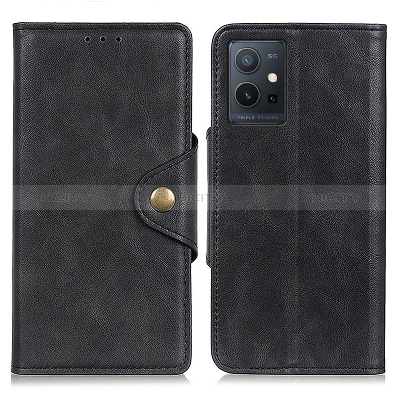 Coque Portefeuille Livre Cuir Etui Clapet N06P pour Vivo Y33e 5G Noir Plus