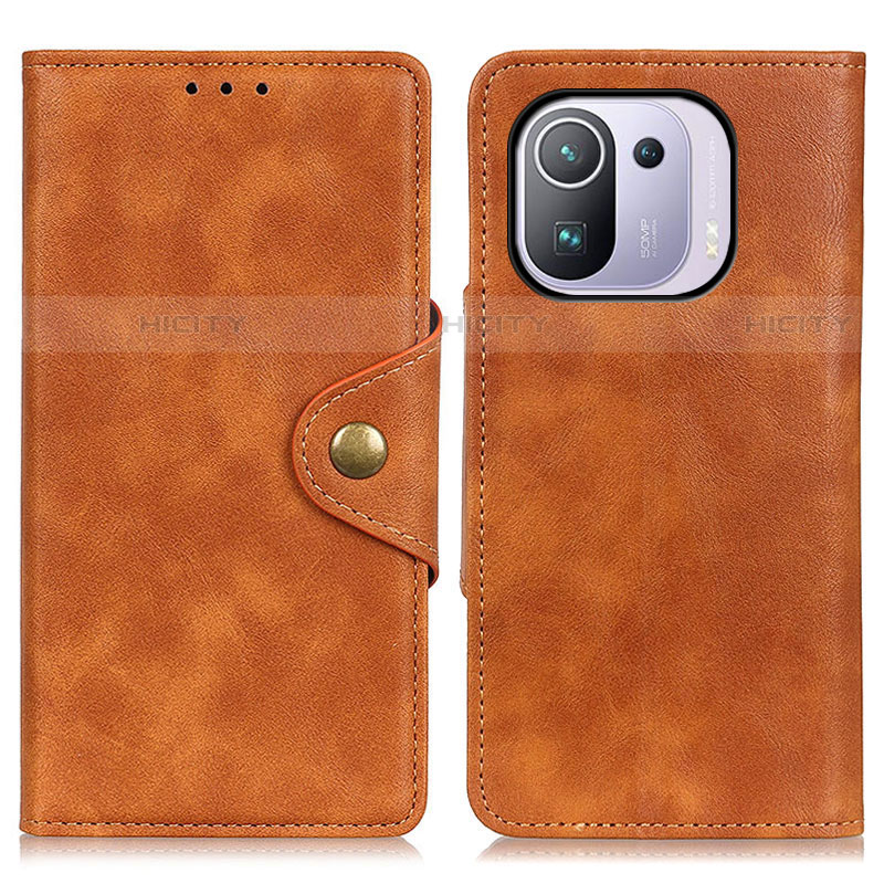 Coque Portefeuille Livre Cuir Etui Clapet N06P pour Xiaomi Mi 11 Pro 5G Marron Plus