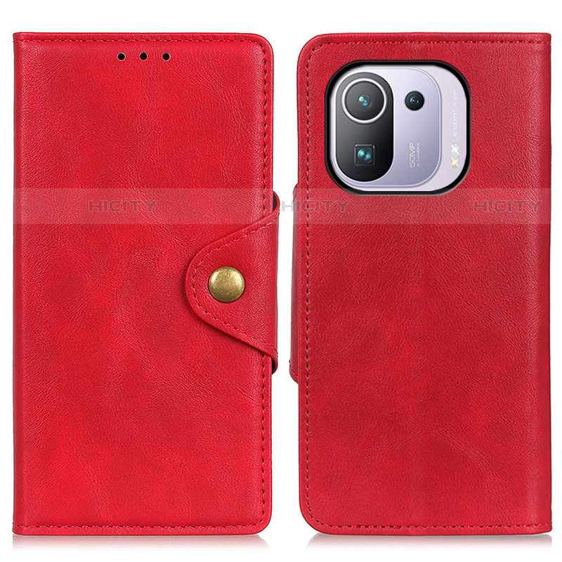 Coque Portefeuille Livre Cuir Etui Clapet N06P pour Xiaomi Mi 11 Pro 5G Rouge Plus