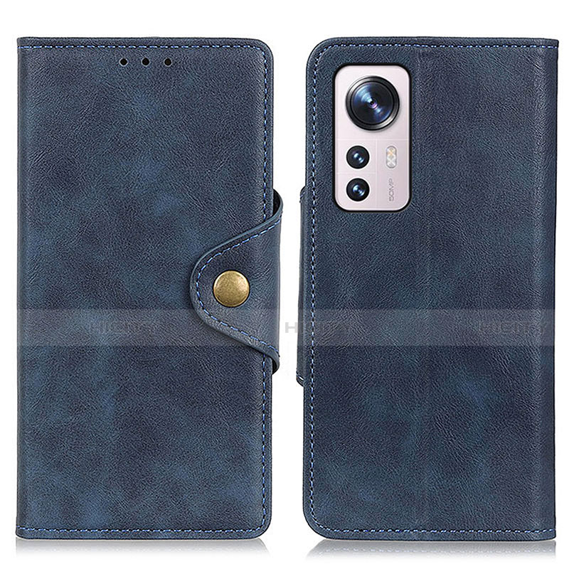 Coque Portefeuille Livre Cuir Etui Clapet N06P pour Xiaomi Mi 12 5G Bleu Plus