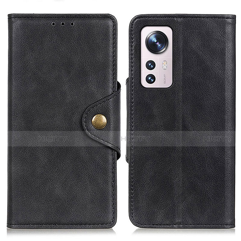 Coque Portefeuille Livre Cuir Etui Clapet N06P pour Xiaomi Mi 12 5G Noir Plus