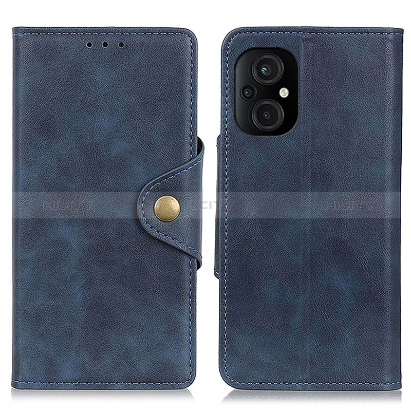 Coque Portefeuille Livre Cuir Etui Clapet N06P pour Xiaomi Poco M5 4G Bleu Plus