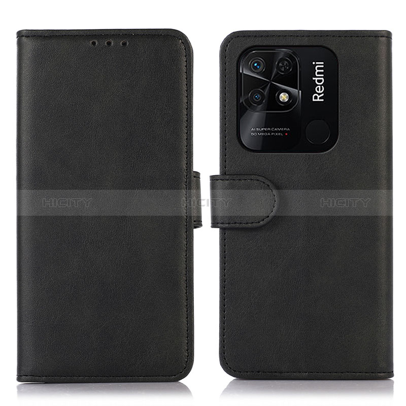 Coque Portefeuille Livre Cuir Etui Clapet N06P pour Xiaomi Redmi 10 India Noir Plus