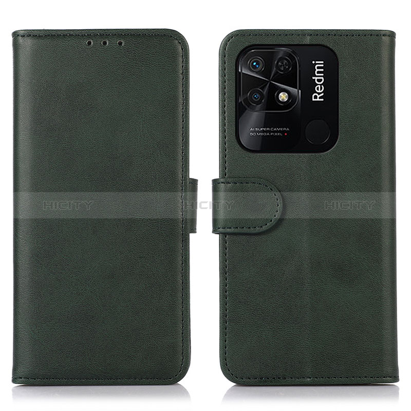 Coque Portefeuille Livre Cuir Etui Clapet N06P pour Xiaomi Redmi 10 India Vert Plus