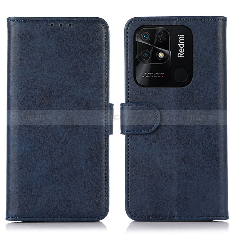 Coque Portefeuille Livre Cuir Etui Clapet N06P pour Xiaomi Redmi 10 Power Bleu Plus