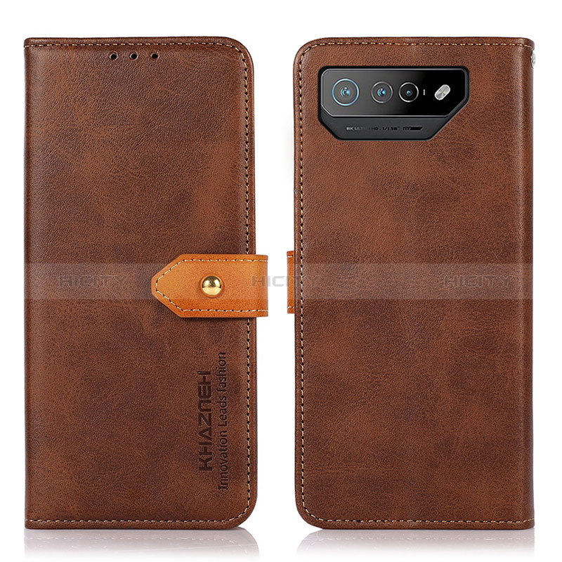 Coque Portefeuille Livre Cuir Etui Clapet N07P pour Asus ROG Phone 7 Pro Marron Plus