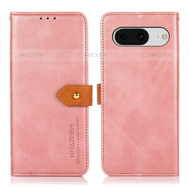 Coque Portefeuille Livre Cuir Etui Clapet N07P pour Google Pixel 8 5G Rose Plus