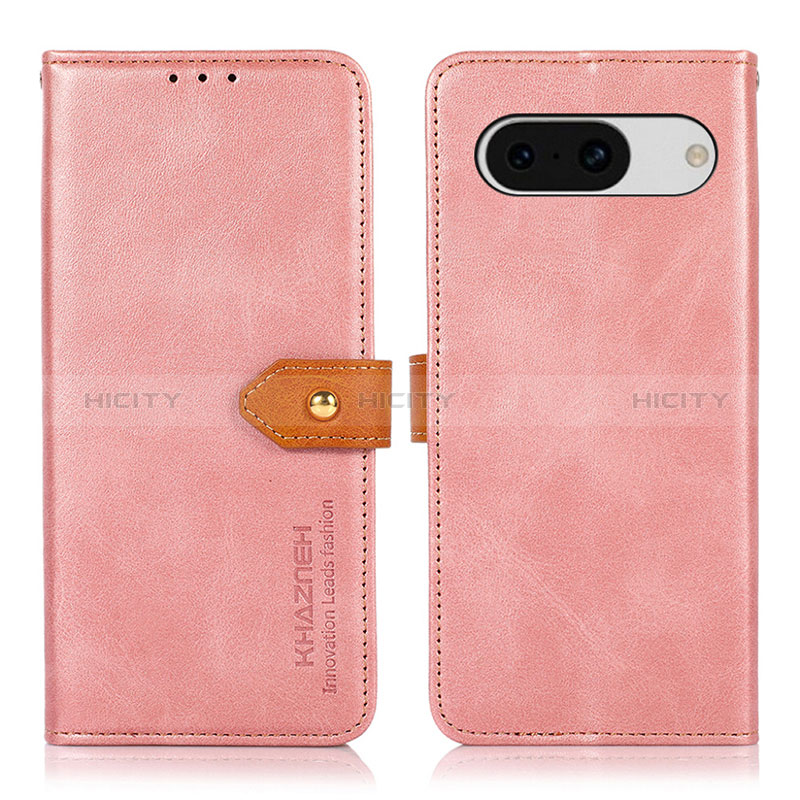 Coque Portefeuille Livre Cuir Etui Clapet N07P pour Google Pixel 8a 5G Rose Plus