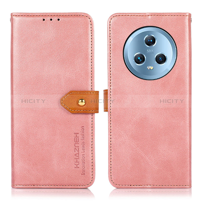 Coque Portefeuille Livre Cuir Etui Clapet N07P pour Huawei Honor Magic5 5G Rose Plus