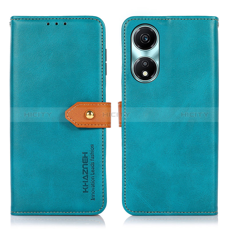 Coque Portefeuille Livre Cuir Etui Clapet N07P pour Huawei Honor X5 Plus Cyan Plus