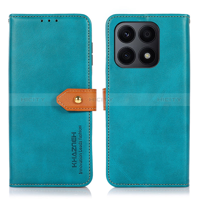 Coque Portefeuille Livre Cuir Etui Clapet N07P pour Huawei Honor X8a 4G Cyan Plus