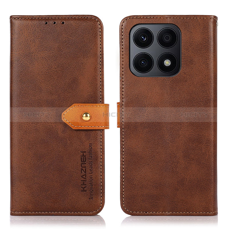 Coque Portefeuille Livre Cuir Etui Clapet N07P pour Huawei Honor X8a 4G Marron Plus