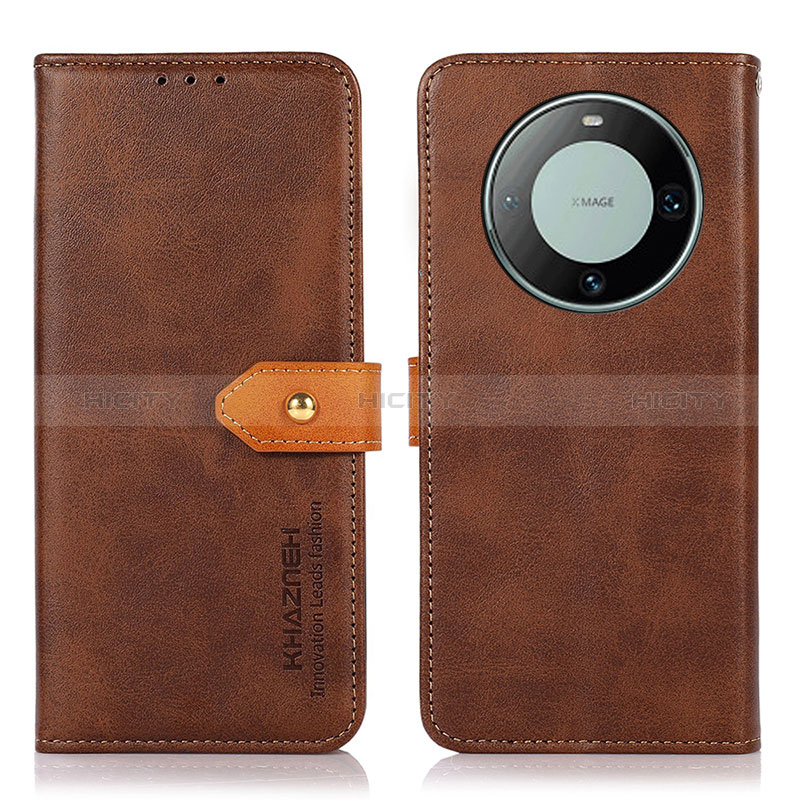 Coque Portefeuille Livre Cuir Etui Clapet N07P pour Huawei Mate 60 Marron Plus