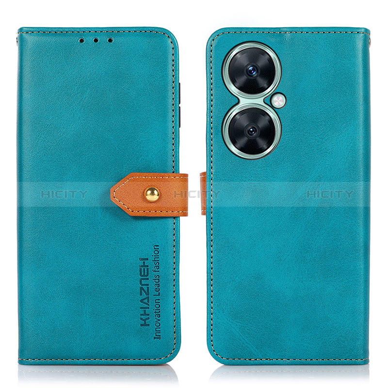 Coque Portefeuille Livre Cuir Etui Clapet N07P pour Huawei Nova 11i Cyan Plus