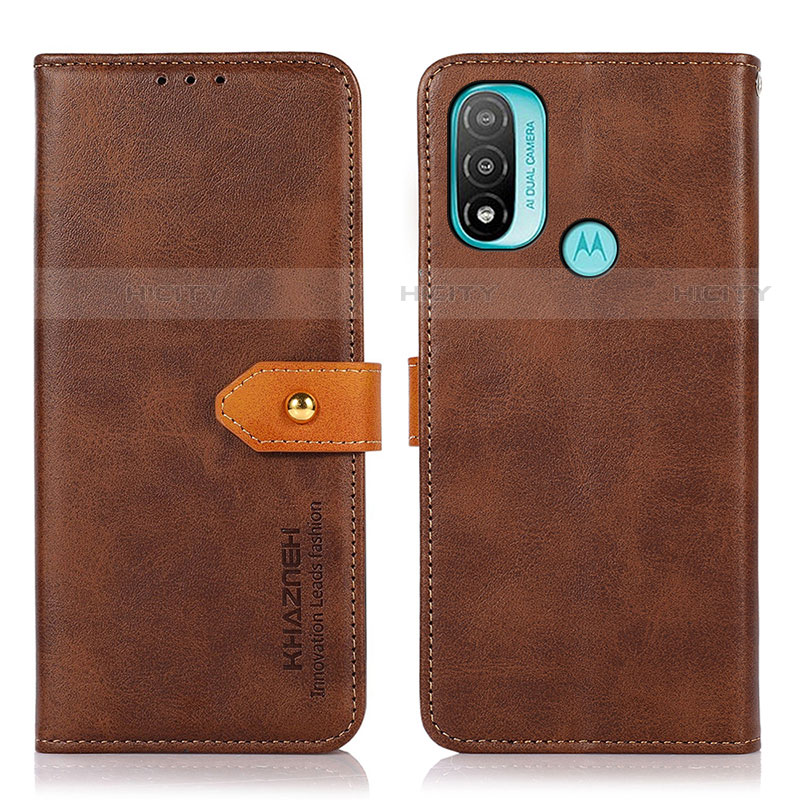 Coque Portefeuille Livre Cuir Etui Clapet N07P pour Motorola Moto E30 Marron Plus