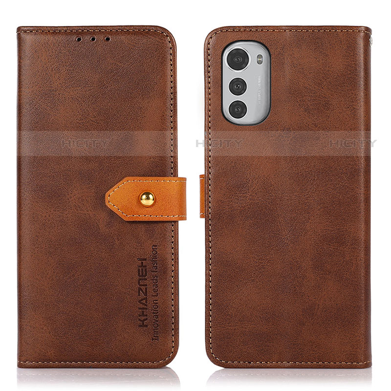 Coque Portefeuille Livre Cuir Etui Clapet N07P pour Motorola Moto E32s Marron Plus