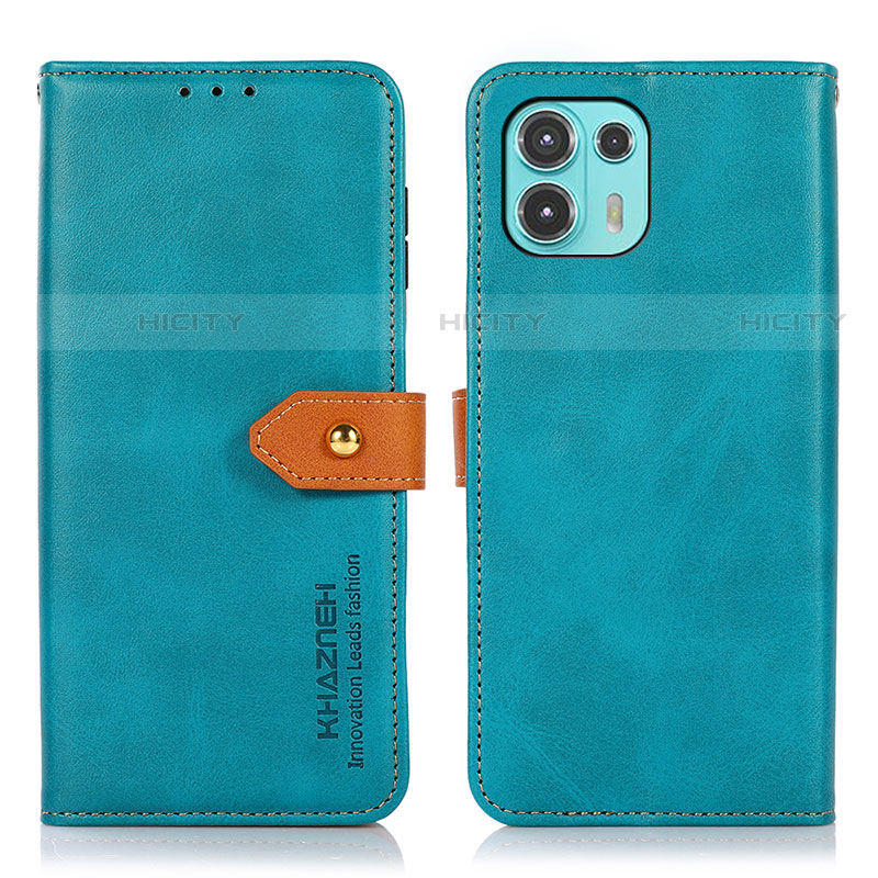 Coque Portefeuille Livre Cuir Etui Clapet N07P pour Motorola Moto Edge 20 Lite 5G Cyan Plus