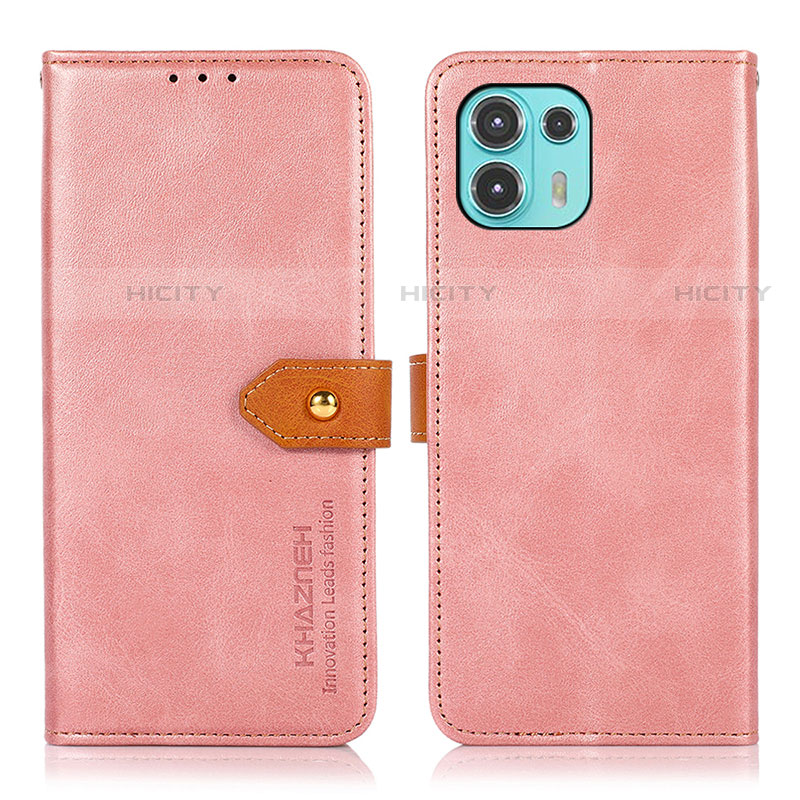 Coque Portefeuille Livre Cuir Etui Clapet N07P pour Motorola Moto Edge 20 Lite 5G Rose Plus