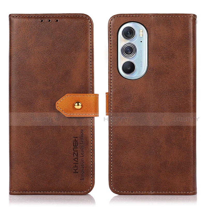 Coque Portefeuille Livre Cuir Etui Clapet N07P pour Motorola Moto Edge 30 Pro 5G Marron Plus