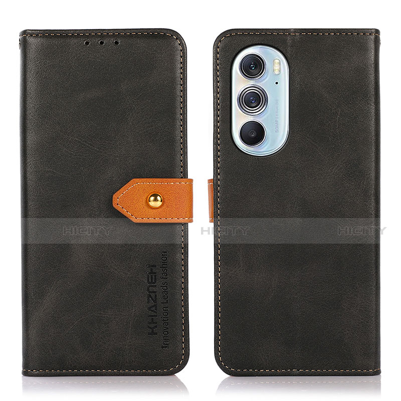 Coque Portefeuille Livre Cuir Etui Clapet N07P pour Motorola Moto Edge 30 Pro 5G Noir Plus