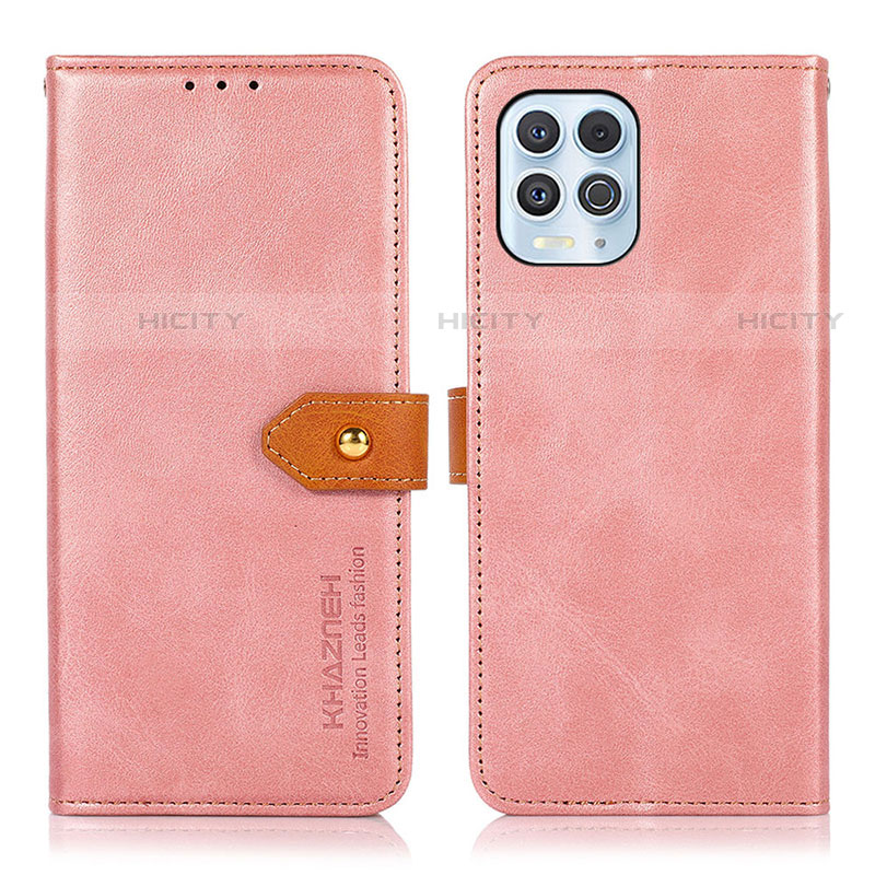 Coque Portefeuille Livre Cuir Etui Clapet N07P pour Motorola Moto Edge S 5G Rose Plus