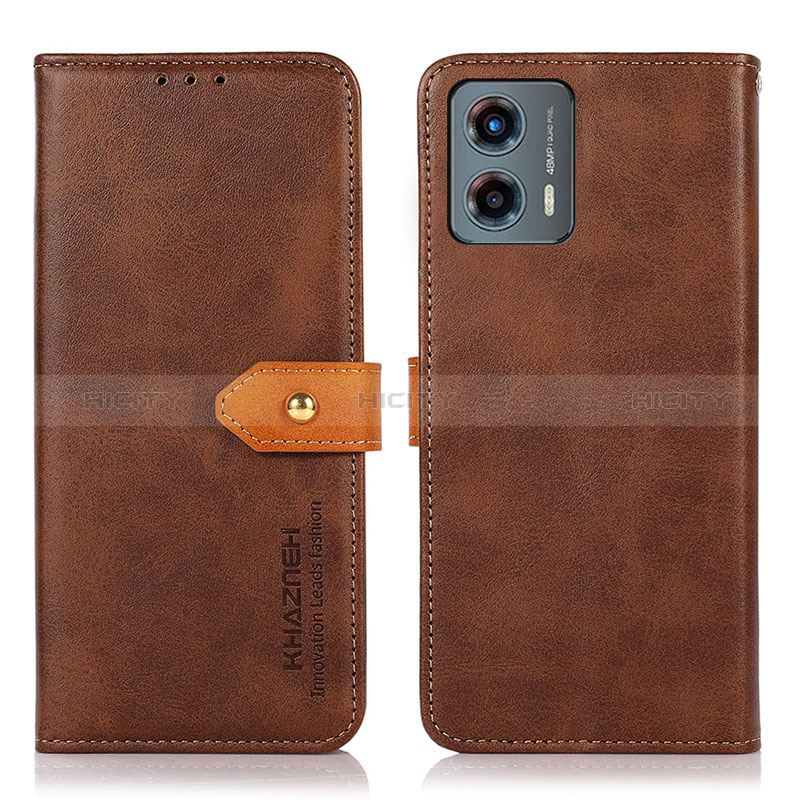 Coque Portefeuille Livre Cuir Etui Clapet N07P pour Motorola Moto G 5G (2023) Marron Plus