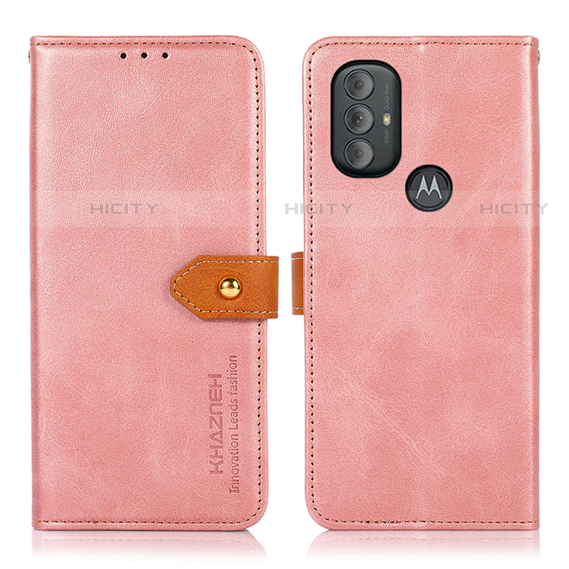 Coque Portefeuille Livre Cuir Etui Clapet N07P pour Motorola Moto G Play (2023) Rose Plus