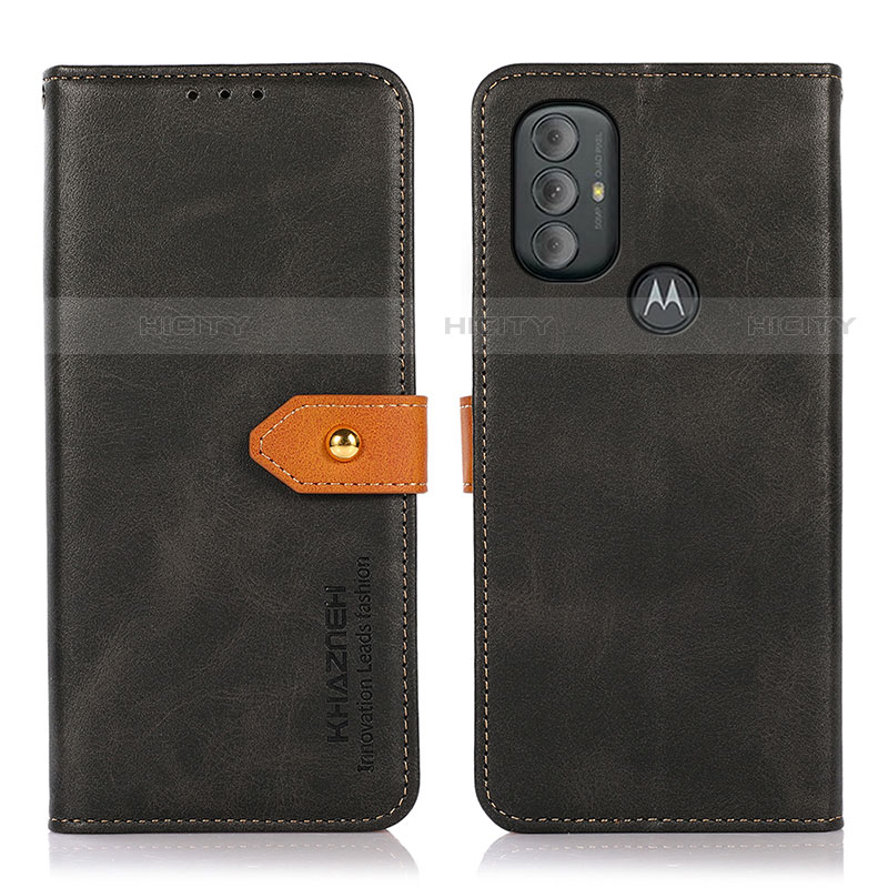 Coque Portefeuille Livre Cuir Etui Clapet N07P pour Motorola Moto G Power (2022) Noir Plus