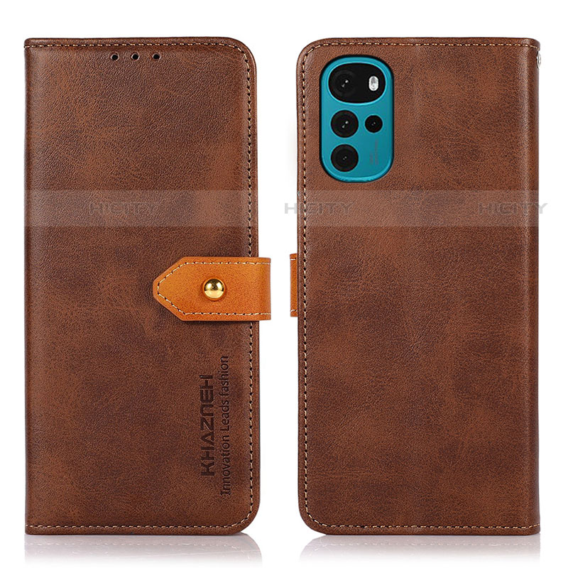 Coque Portefeuille Livre Cuir Etui Clapet N07P pour Motorola Moto G22 Marron Plus