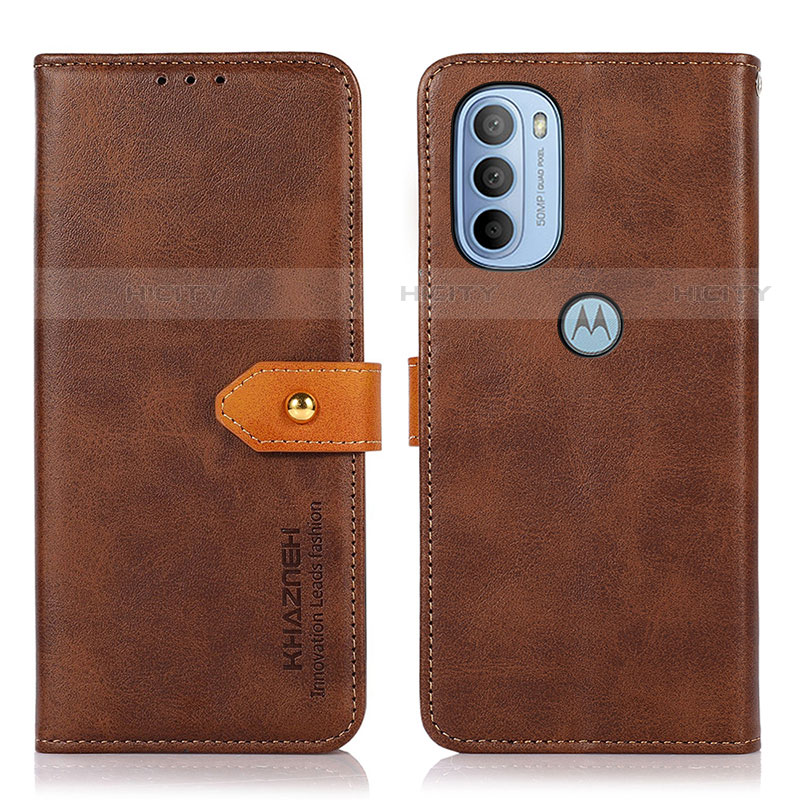 Coque Portefeuille Livre Cuir Etui Clapet N07P pour Motorola Moto G31 Marron Plus