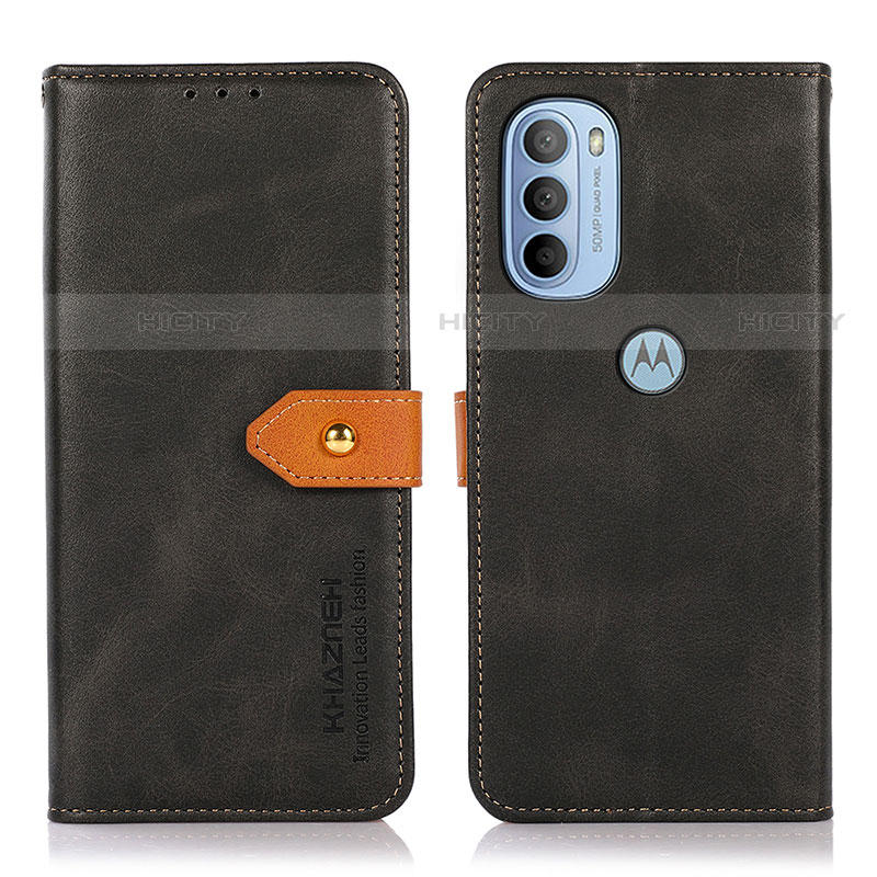 Coque Portefeuille Livre Cuir Etui Clapet N07P pour Motorola Moto G31 Noir Plus