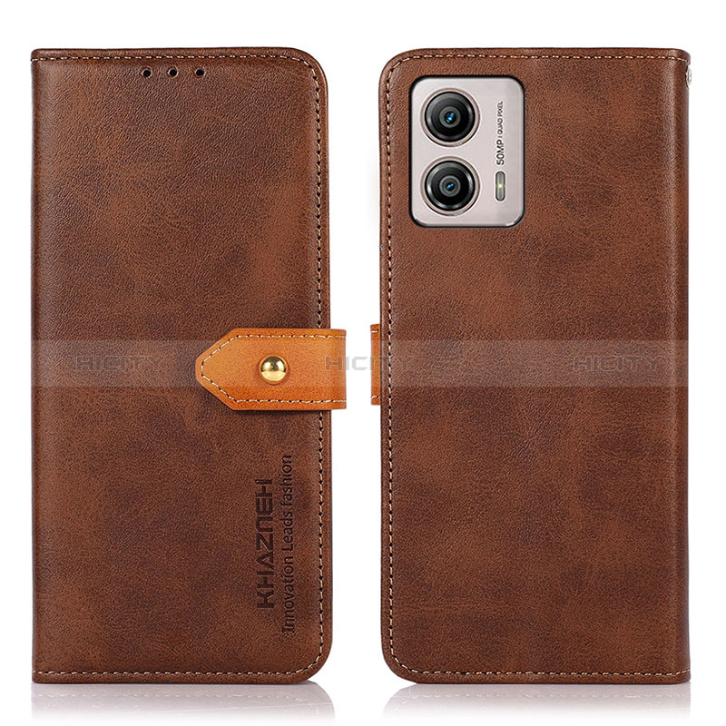 Coque Portefeuille Livre Cuir Etui Clapet N07P pour Motorola Moto G53j 5G Marron Plus