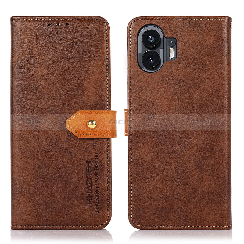 Coque Portefeuille Livre Cuir Etui Clapet N07P pour Nothing Phone 2 Marron Plus